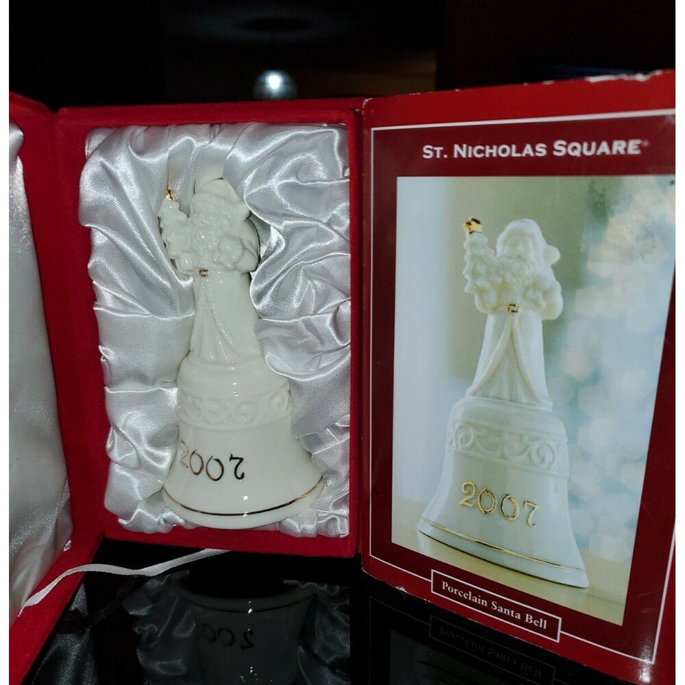 St Nicholas Square Porcelain Santa Bell 2007  Christmas